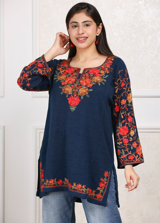 Pheran Short Length Kashmiri  Ari Embroidery