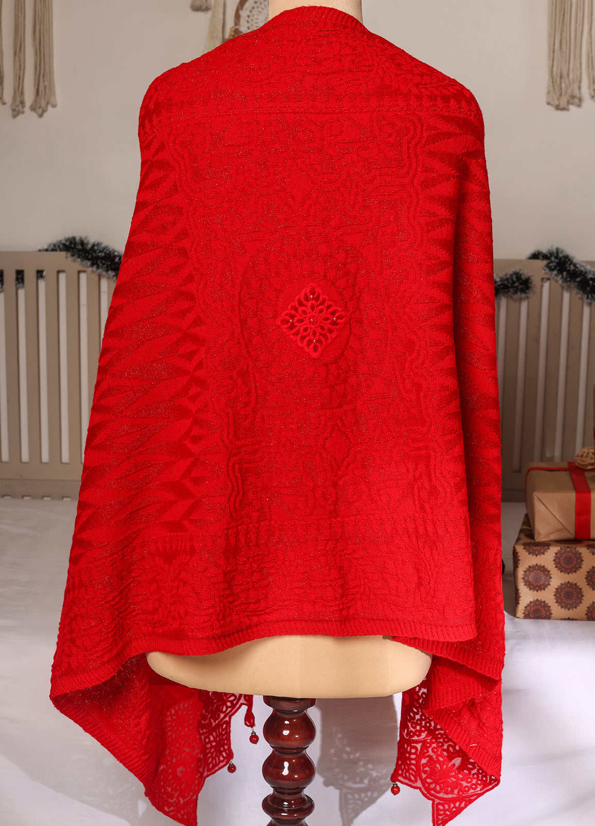 Red Chic And Modern Edge Design Stole