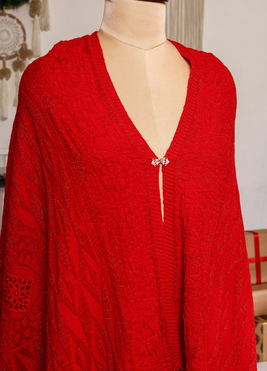 Red Chic And Modern Edge Design Stole