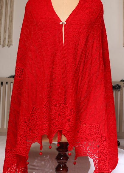 Red Chic And Modern Edge Design Stole