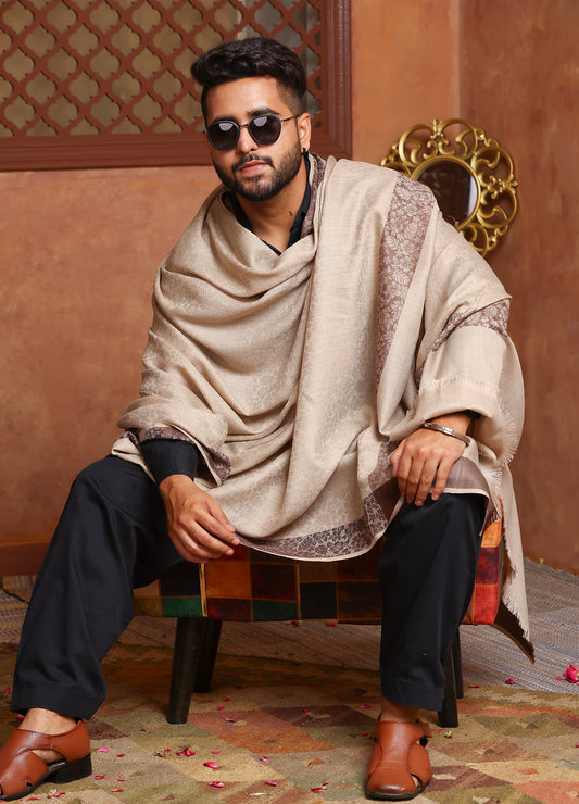 Self Border Shawl For Men