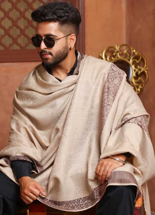 Self Border Shawl For Men