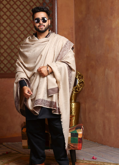 Self Border Shawl For Men