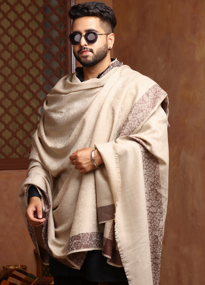 Self Border Shawl For Men
