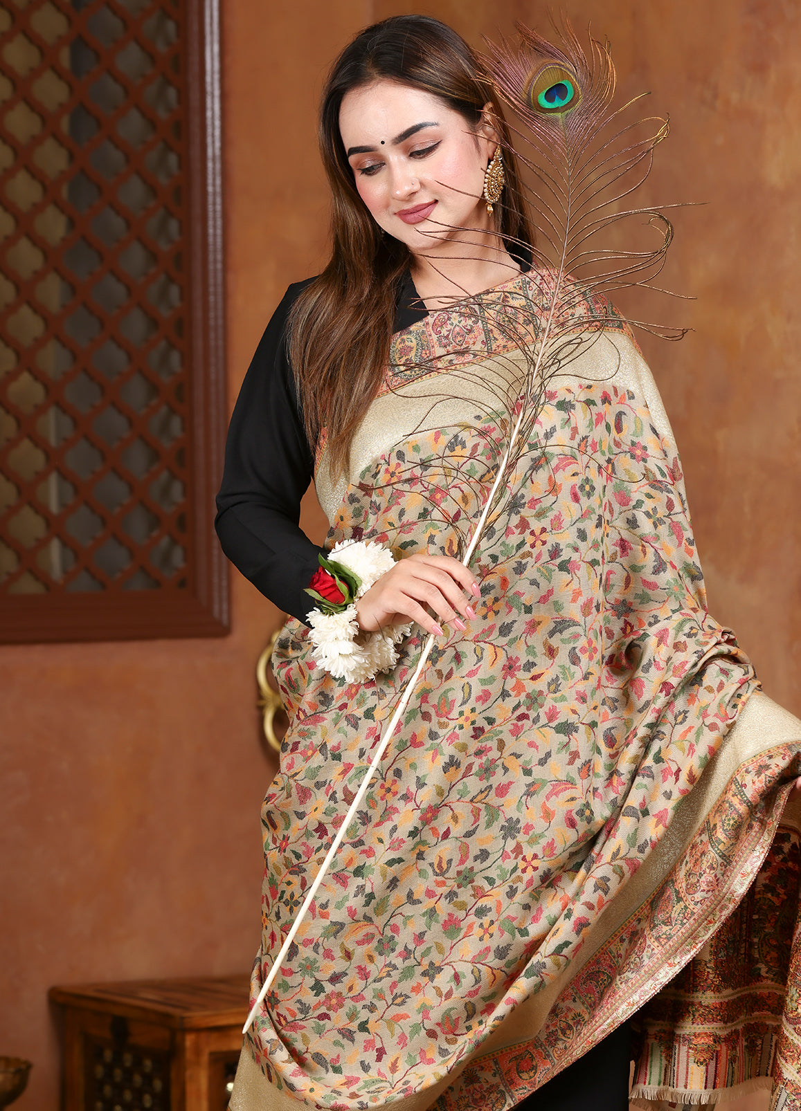 Shahi Antique Kani Zari Border Shawl