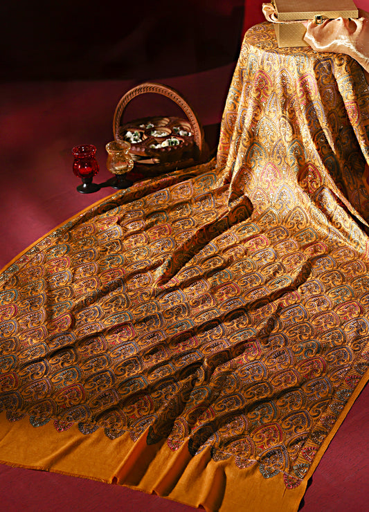 Shawl Waala Zari Embroidered Kashmiri Fine Wool Shawl
