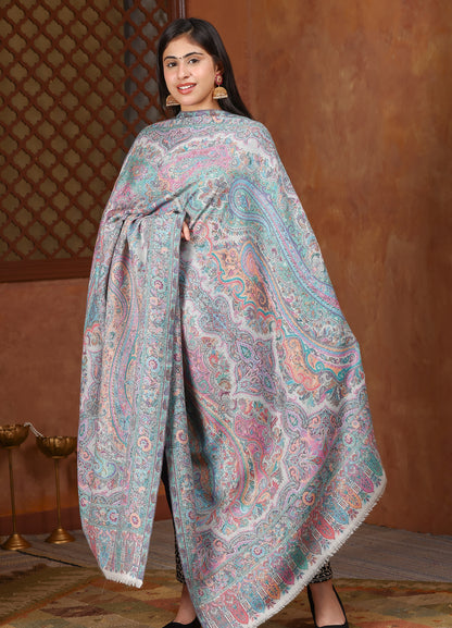 Turkish Paisley Fine Wool Pashmina Jamawar Kani Shawls