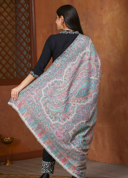 Turkish Paisley Fine Wool Pashmina Jamawar Kani Shawls