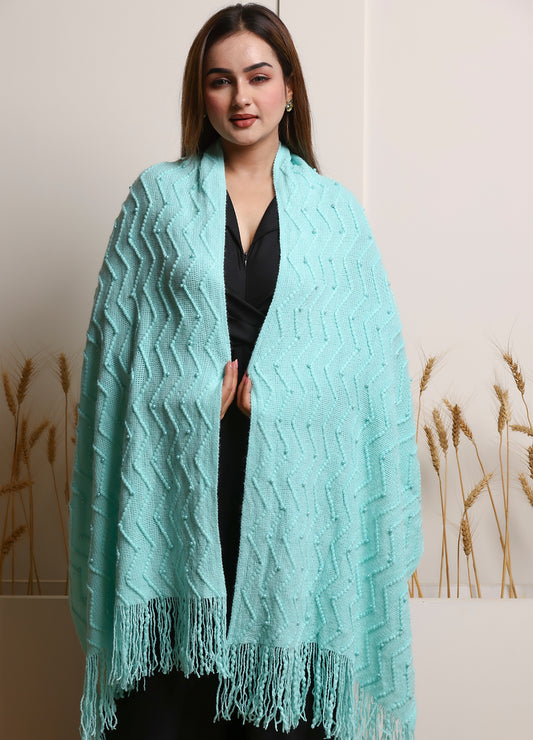 Ultralight Pure Color Evening Wrap With Tassel Details Stole