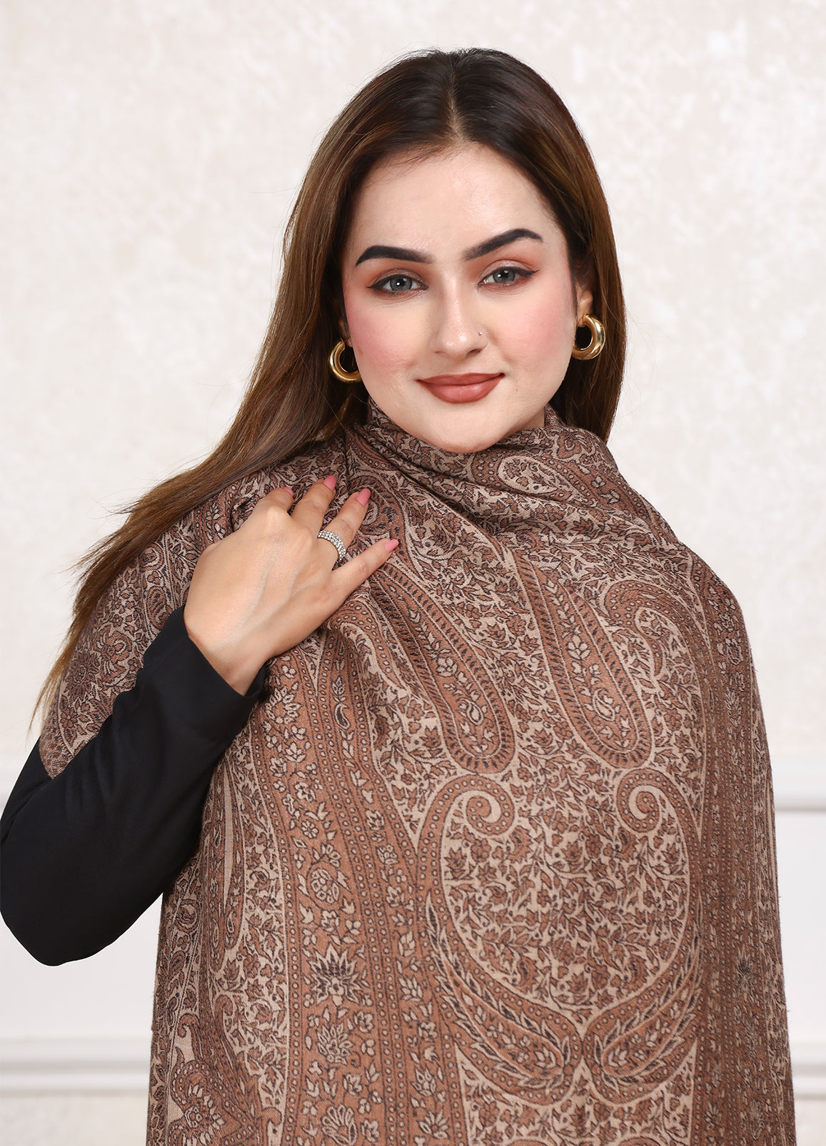 Women’s Dil-kash Kashmiri Royal Paisley Design Jamawar Stole