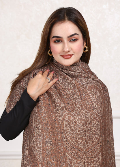 Women’s Dil-kash Kashmiri Royal Paisley Design Jamawar Stole