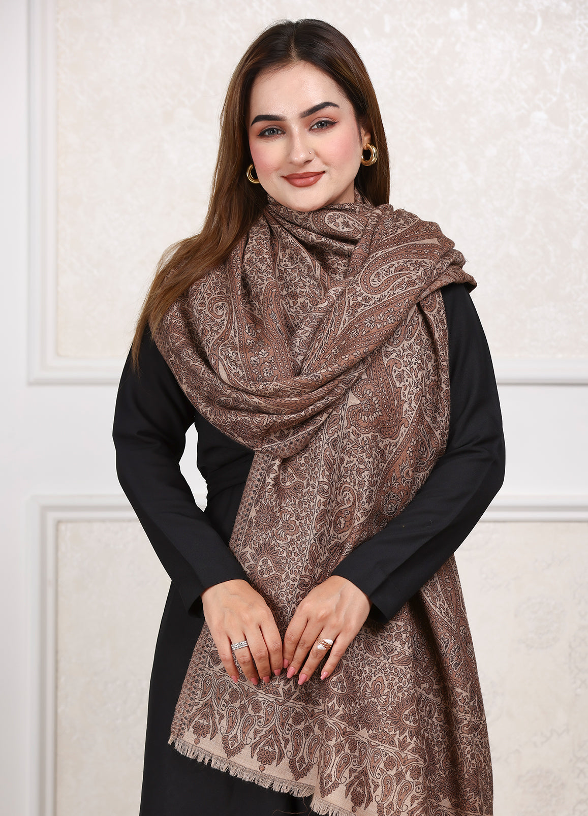 Women’s Dil-kash Kashmiri Royal Paisley Design Jamawar Stole