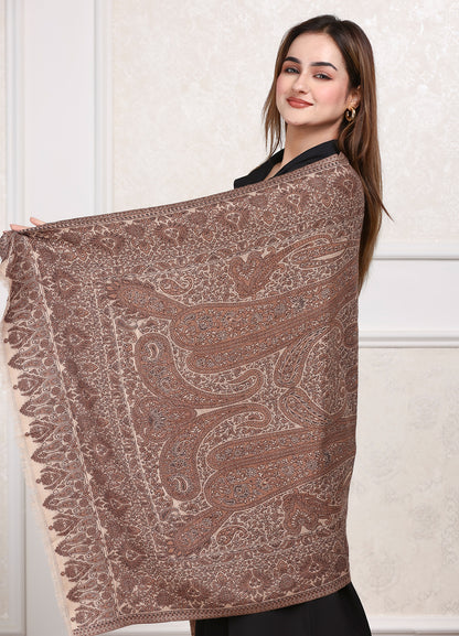 Women’s Dil-kash Kashmiri Royal Paisley Design Jamawar Stole
