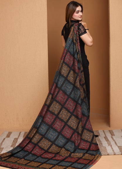 Zohra – Pure Wool Geometry Kani Shawl
