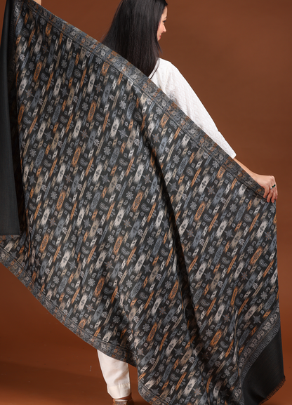 Kingri Jal Jacquard Pure Wool Shawl