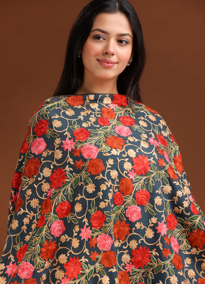 Gulabkari Kashmiri Embroidered Shawl