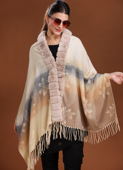 Exquisite Pastel Fur Poncho