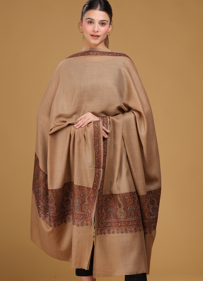 Suraahi Palla Kashmiri Border Pure wool Shawl