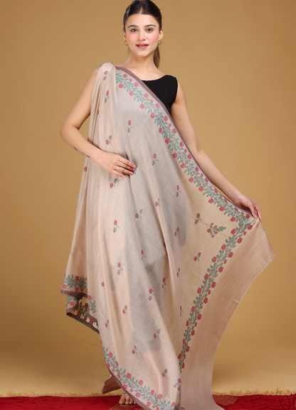 Gulab Daur Pure Wool Shawl