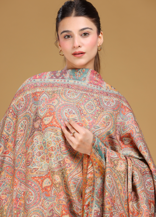 Jhoomar Kani Pure Wool Shawl
