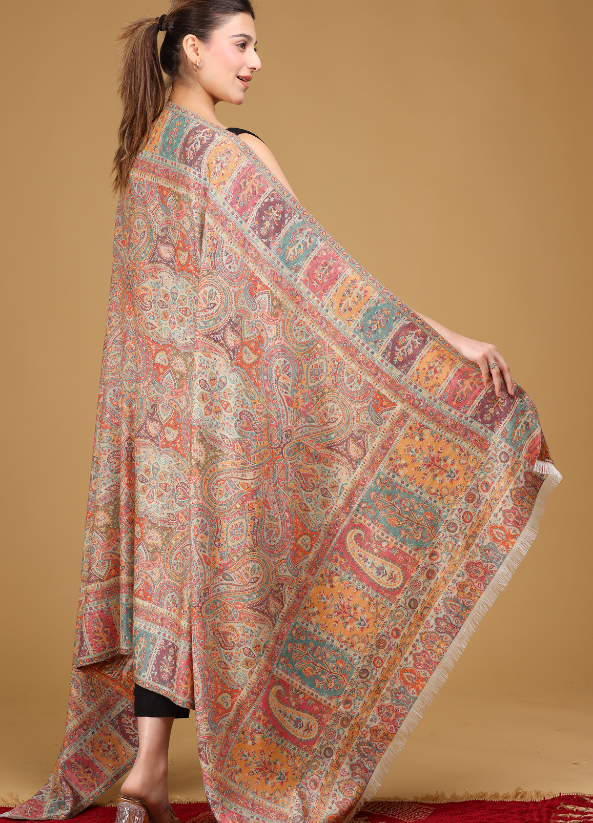 Jhoomar Kani Pure Wool Shawl