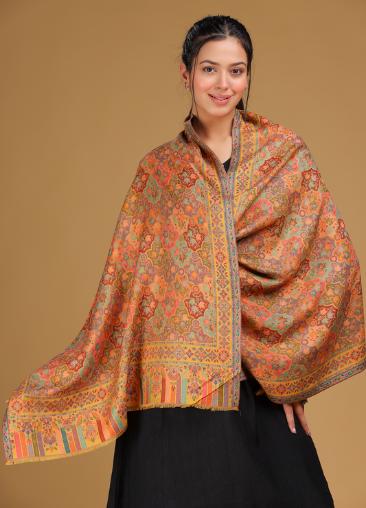 Ghazal Silk Wool Kani Stole