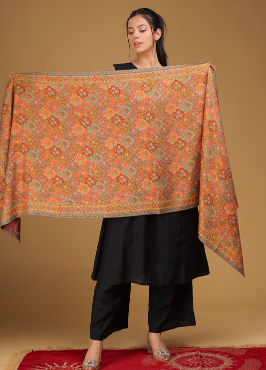 Ghazal Silk Wool Kani Stole