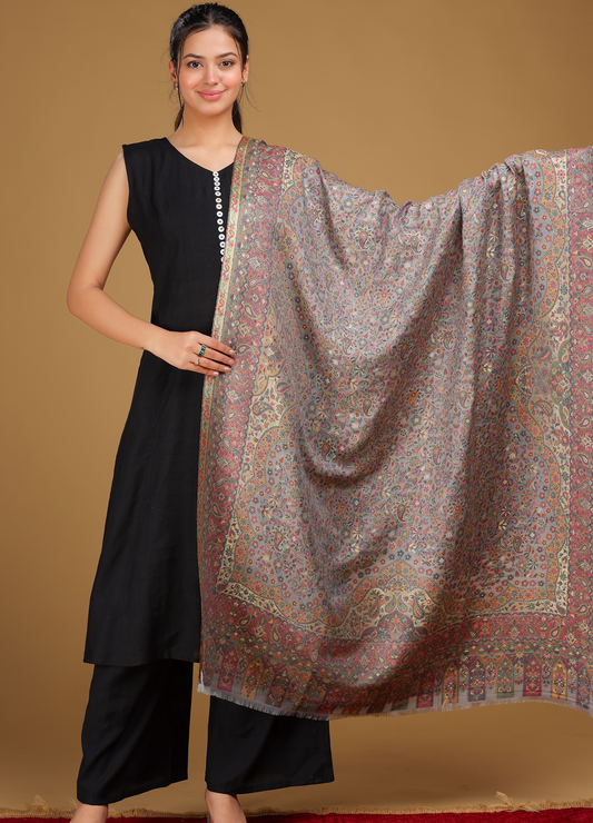 Maheen Kani Silk Wool Shawl