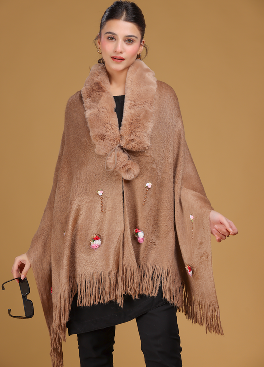 Bear Fur Designer Poncho