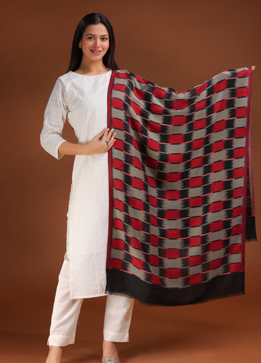 Ikat Weave Finewool Stole