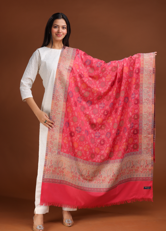 Elephant Zari Border Shawl