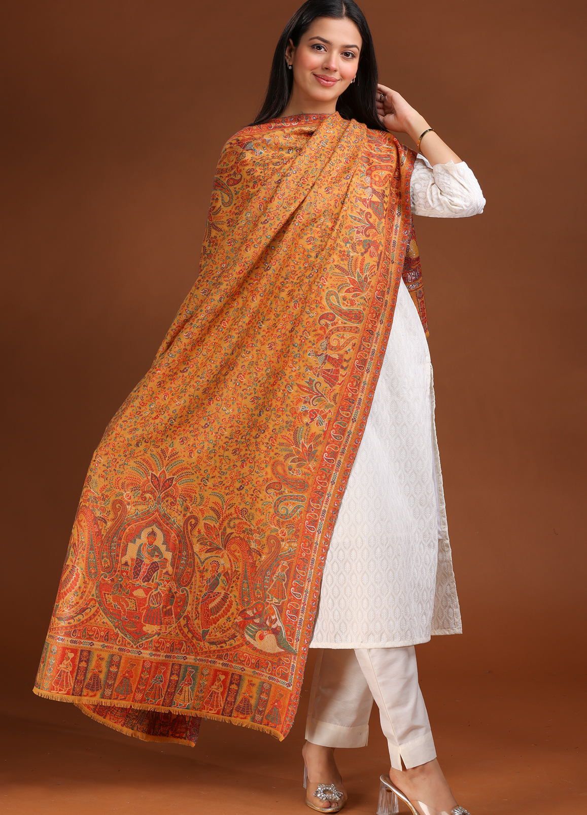 Mehfil-E-Darbar Kani Pure Wool Shawl