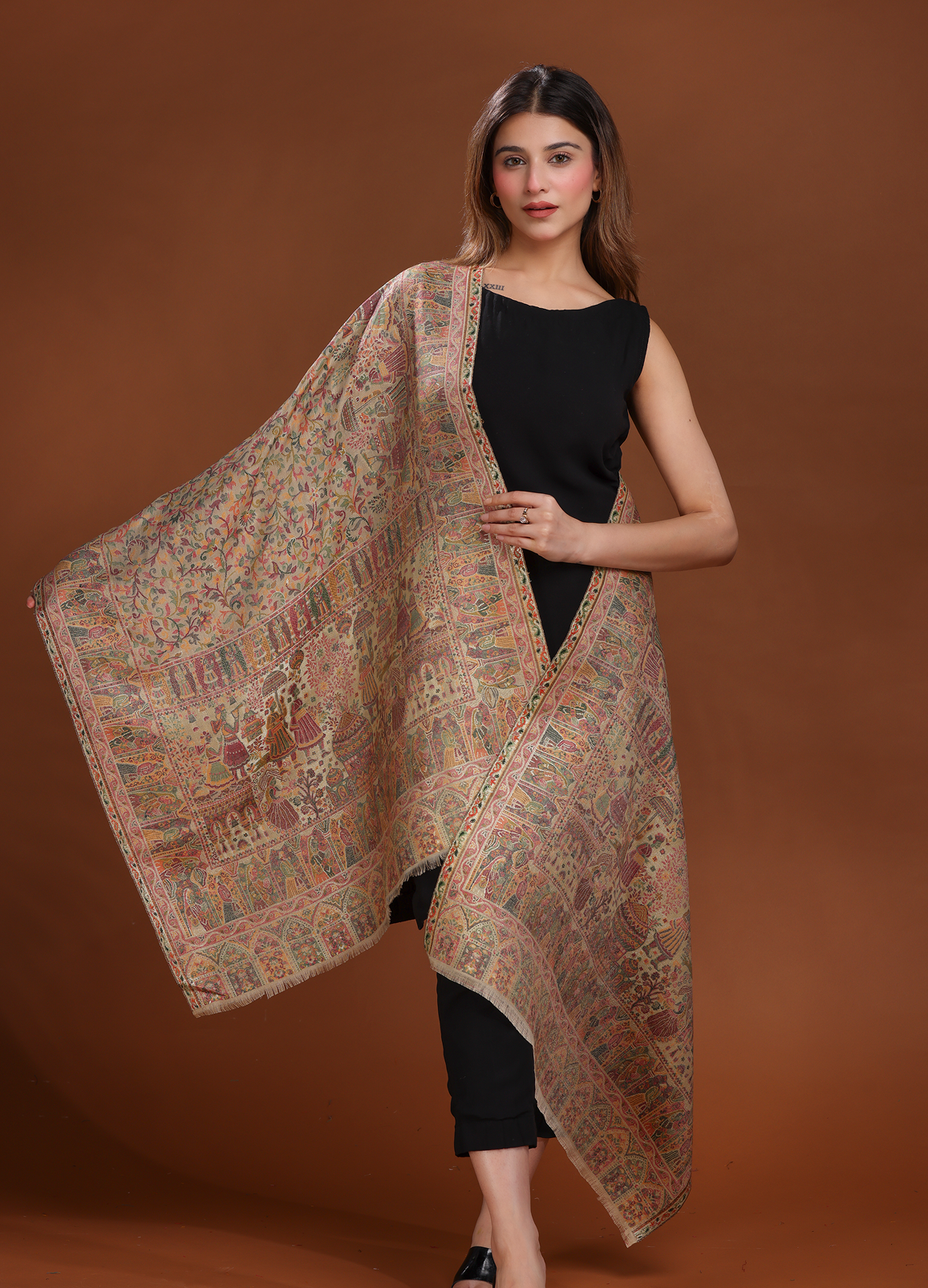 Gulmohar Doli Zari Stole