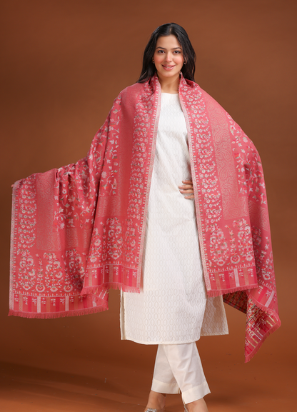Afreen Kani Zari Border Shawl