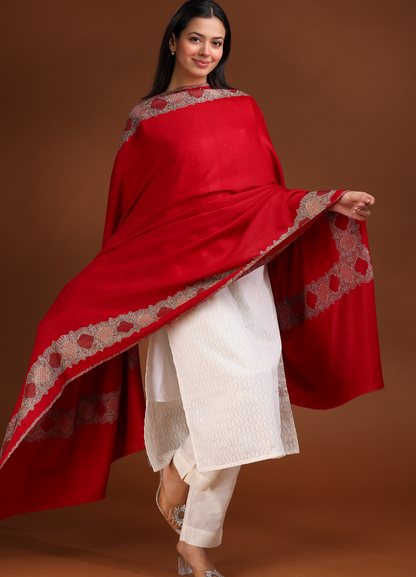 Pakhiza Border Pure Wool Shawl