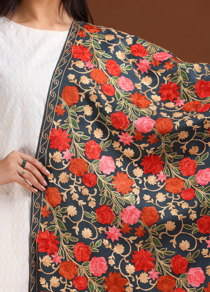 Gulabkari Kashmiri Embroidered Shawl