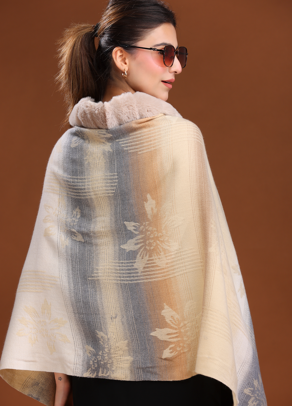 Exquisite Pastel Fur Poncho