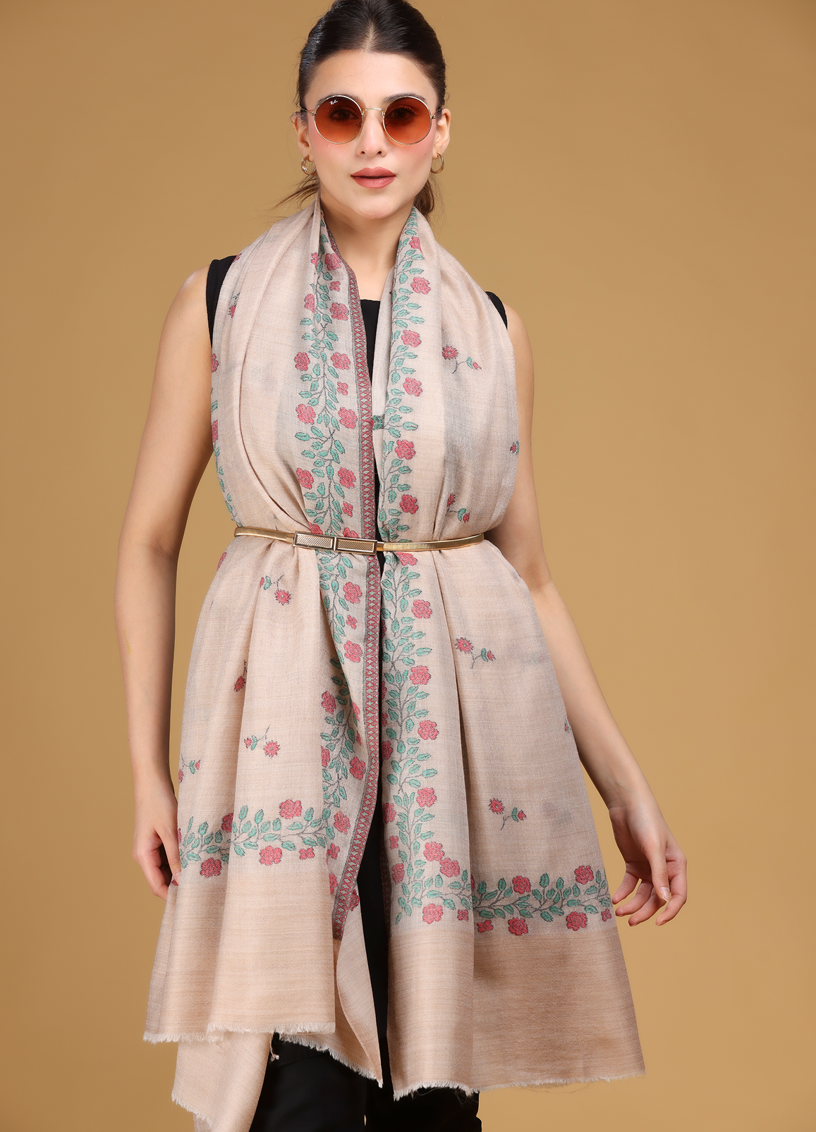 Gulab Daur Pure Wool Shawl