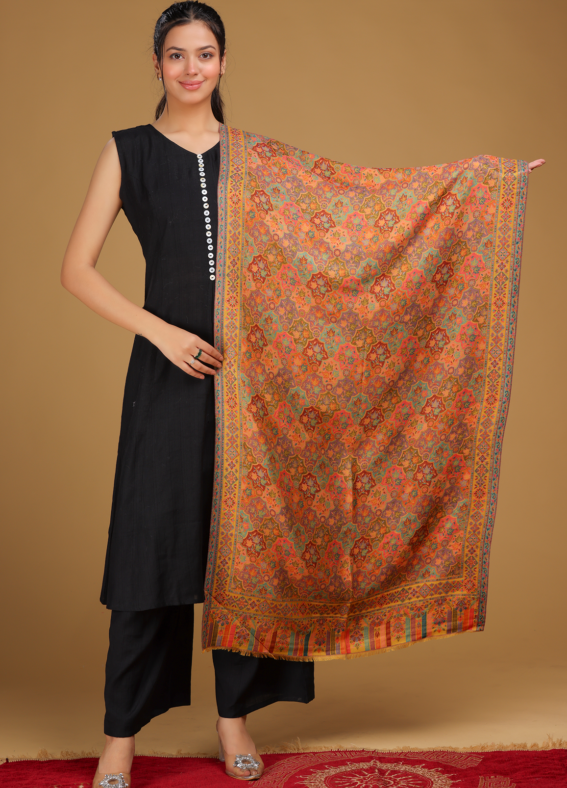 Ghazal Silk Wool Kani Stole