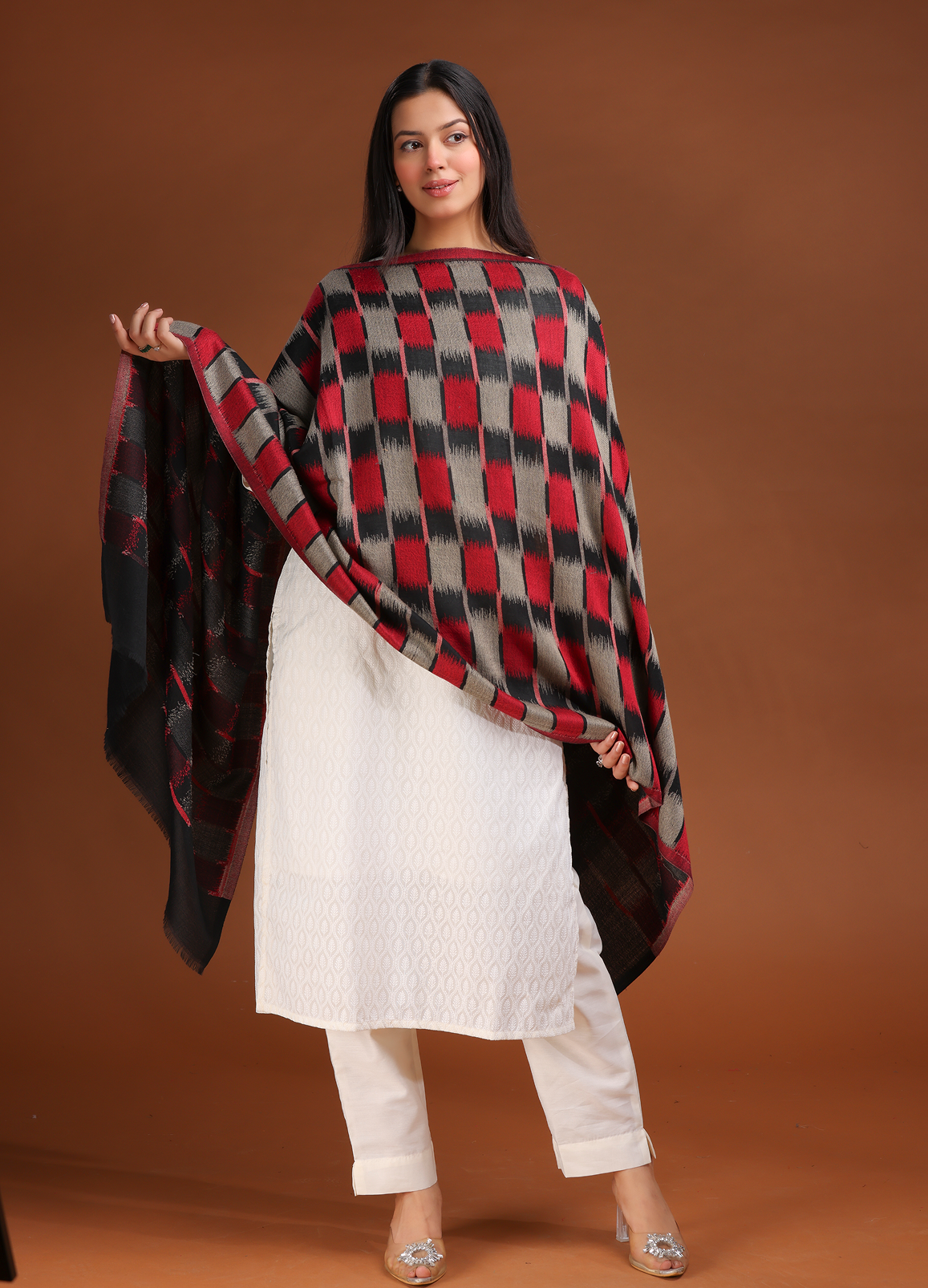 Ikat Weave Finewool Stole