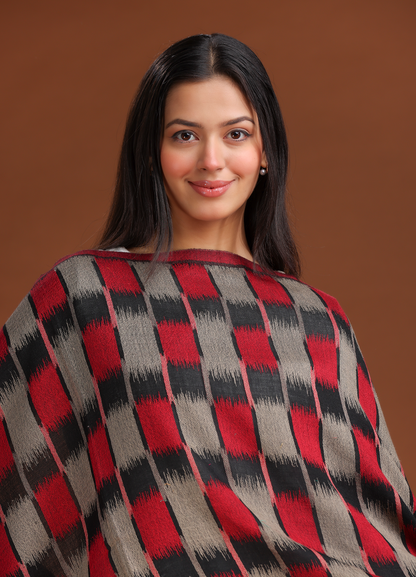 Ikat Weave Finewool Stole