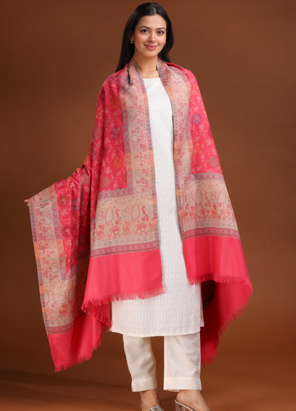 Elephant Zari Border Shawl