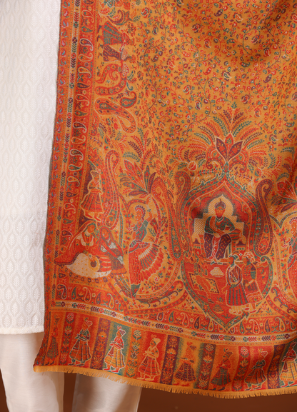 Mehfil-E-Darbar Kani Pure Wool Shawl