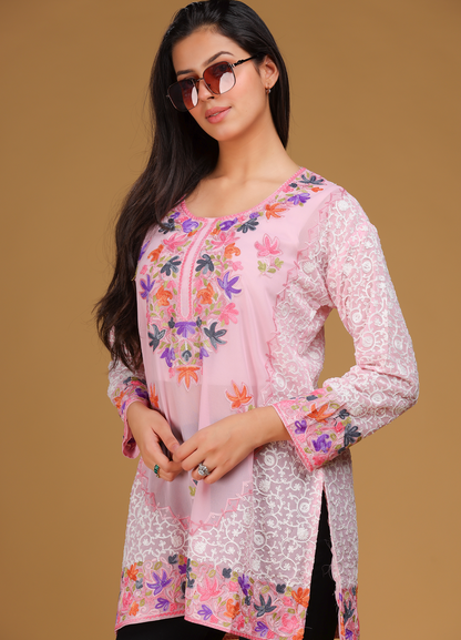 Kashmiri embroidered short kurti