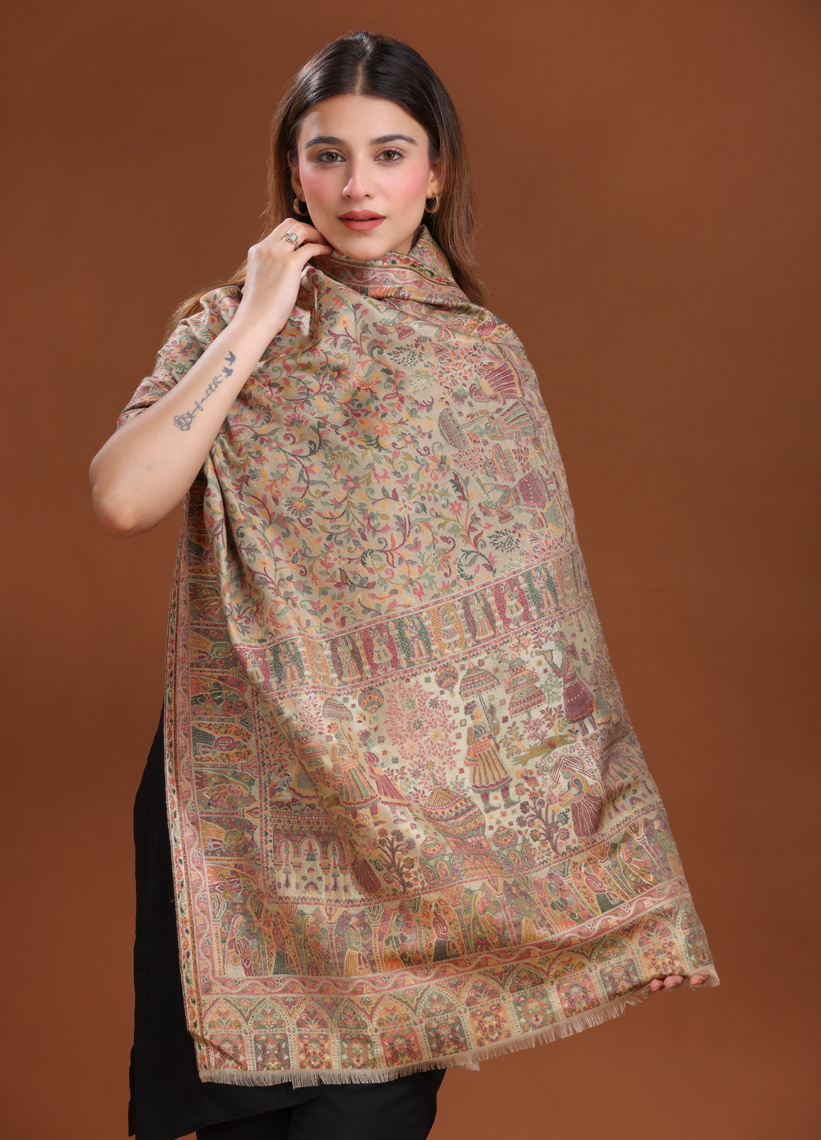 Gulmohar Doli Zari Stole