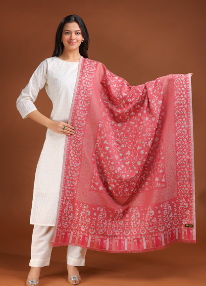 Afreen Kani Zari Border Shawl