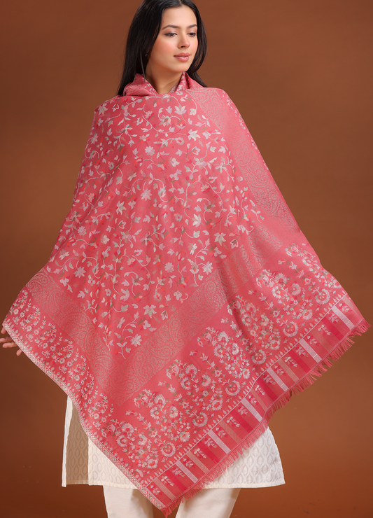 Afreen Kani Zari Border Shawl