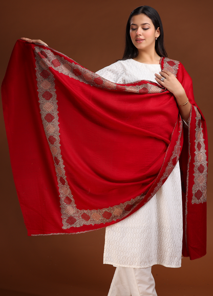 Pakhiza Border Pure Wool Shawl